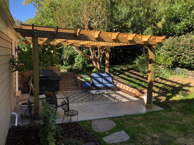 Virginia Pergola 16x17 Pine Freestanding Sombrero 