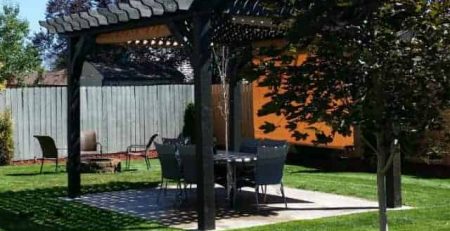 outdoor patio ideas painted pergola