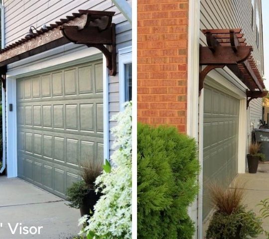 Trellis over garage doors