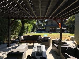 Outdoor wooden Pergola with patio cover
