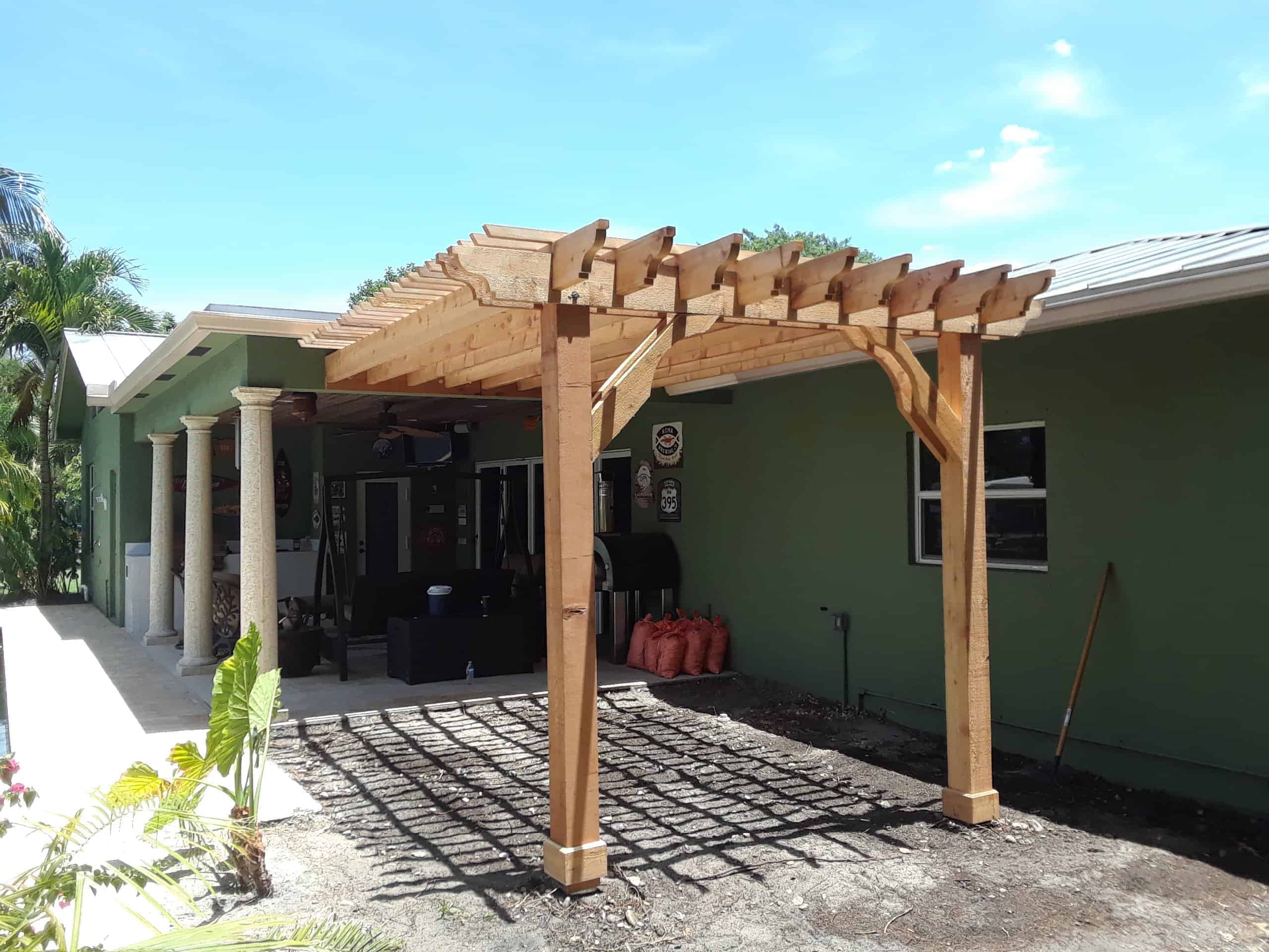 wall mounted pergola