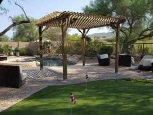 Pine Pergola with Putting Green and Pool 