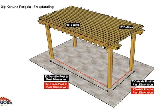 10x18 Big Kahuna Freestanding Pergola