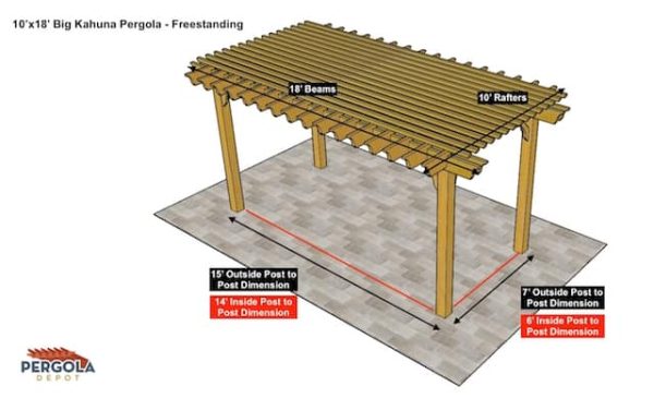 10x18 Big Kahuna Freestanding Pergola