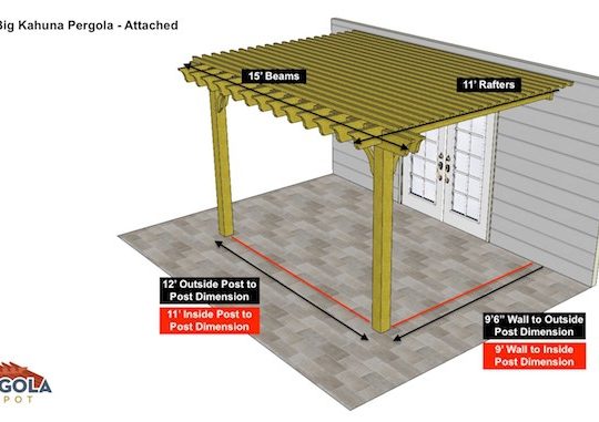 11x15 attached pergola - Big Kahuna