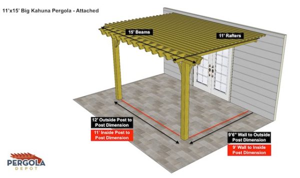 11x15 attached pergola - Big Kahuna