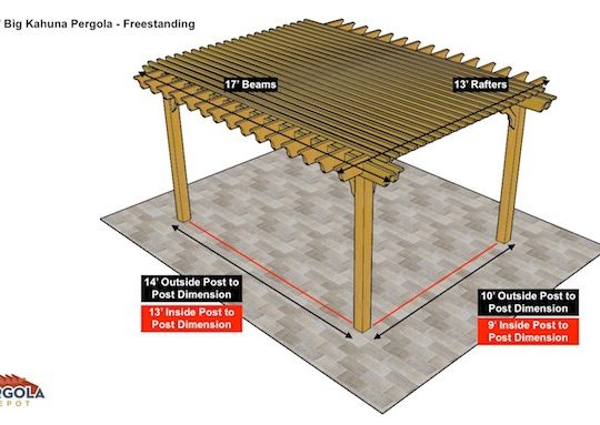 13x17 Pergola Kit Sketch - Big Kahuna