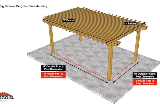 13x20 Pergola - Big Kahuna Freestanding Pergola