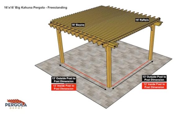 16x16 Pergola Kit Big Kahuna