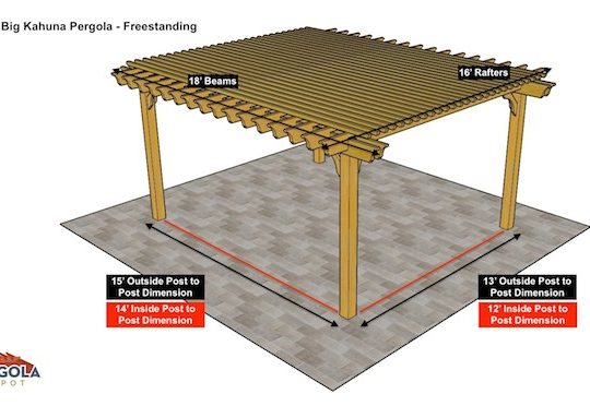 16x18 Freestanding Pergola