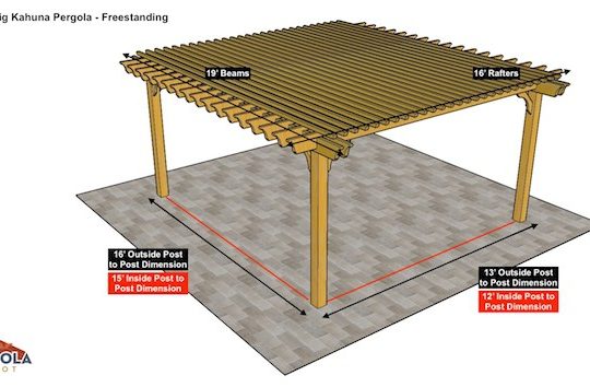 16x19 Big Kahuna Pergola Sketch