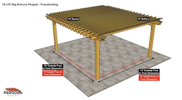 16x19 Big Kahuna Pergola Sketch