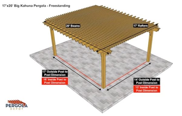 17x20 Big Kahuna Pergola - Freestanding Pergola