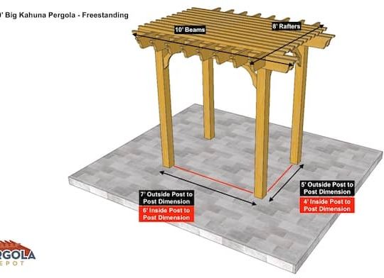 8x10 pergola - freestanding