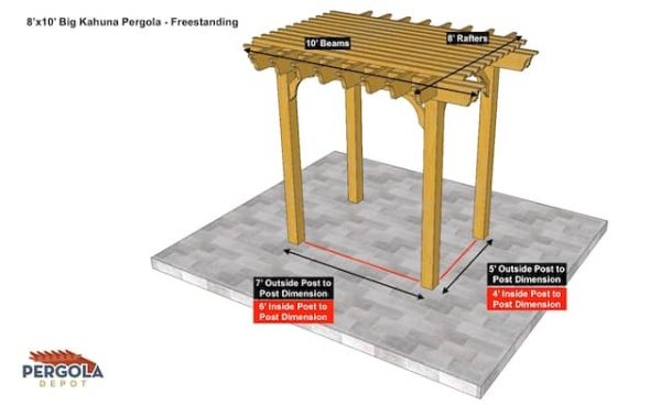 8x10 pergola - freestanding