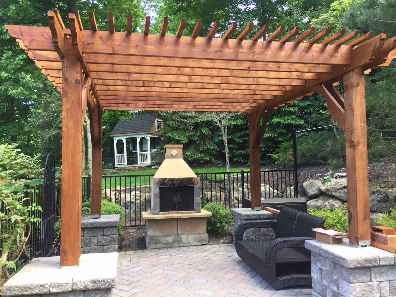 Large wooden pergola