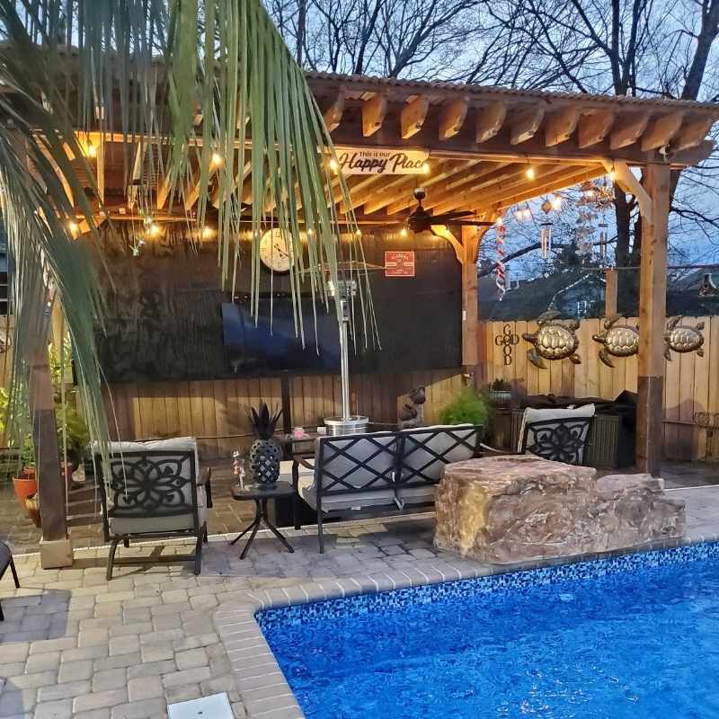 Patio design with pergola