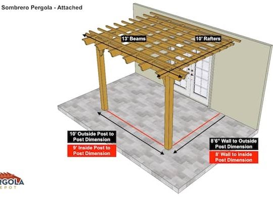 10x13 Pergola Sombrero - Attached