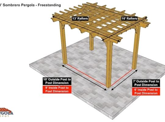 10x13 Pergola Sombrero - Freestanding