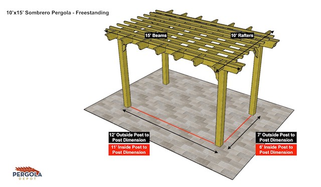 10x15 Pergola Kit Purchase A Sombrero Wooden Pergola Kit Online From Pergola Depot
