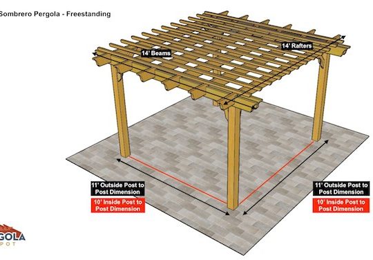 14x14 Sombrero Pergola Sketch