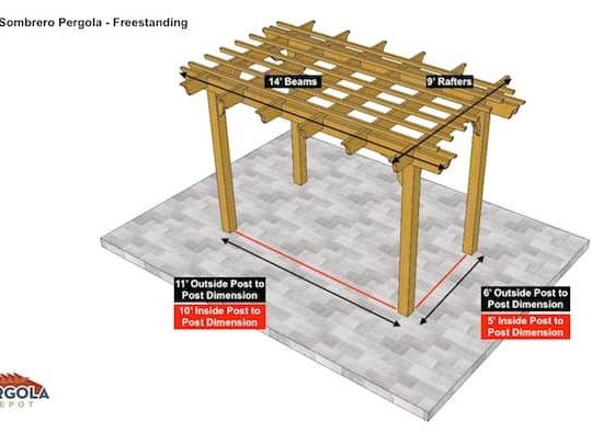 9x14 Sombrero Pergola Sketch