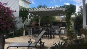 17x19 Freestanding Grey Painted Wood Pergola - Big Kahuna