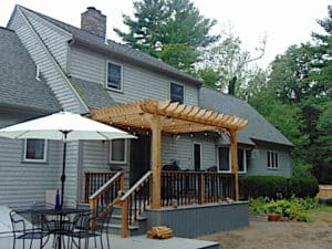 Deck with pergola attached