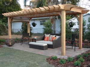 Freestanding Patio Pergola – Big Kahuna Cedar Pergola with Canopy