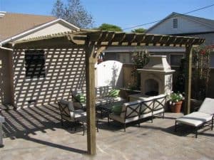 Pergolas for Louisiana – 12x14 Pine Attached Big Kahuna