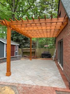 New Jersey Pergolas – Cedar 12x20 Attached Sombrero 