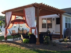 Pergola Decorated for Outdoor Patio – Big Kahuna Custom 19x17 