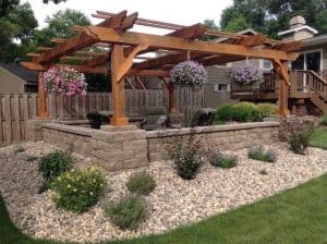 The Fedora Pergola over outdoor Seating Outside of House