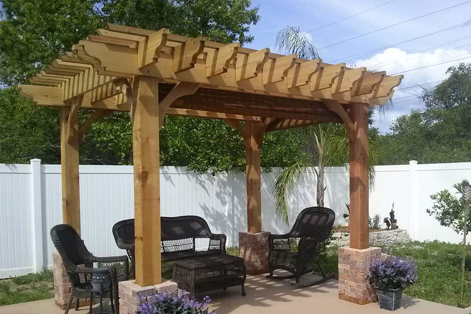 4 Posts Wooden Garden Pergola In 3 Sizes Notched Treated Outdoor Structure 