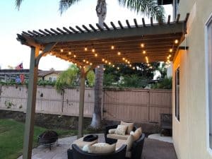 13x13 Attached Pine California Pergola