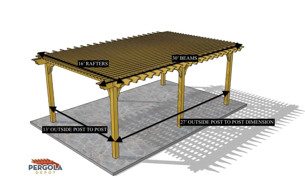 PATTI K 16X30 CUSTOM CEDAR BIG KAHUNA – Pergola Depot