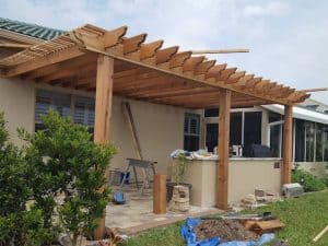 Custom Cedar Pergola in Melbourne - Wall Mounted Pergola