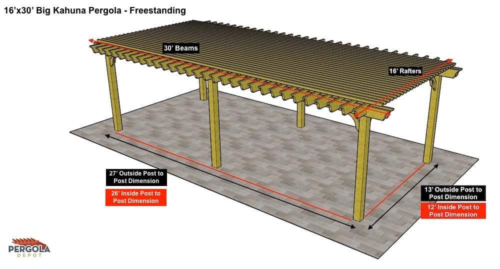 BRYAN S 16X30 CUSTOM BIG KAHUNA – Pergola Depot