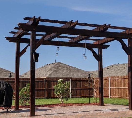 Large Freestanding Pergola with Sconce Lighting