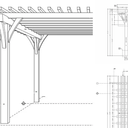 Timber Frame Pergola Kit – Shop-Set Drawings - Image 1