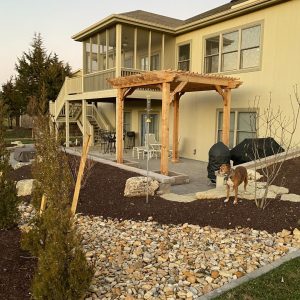 a cedar pergola