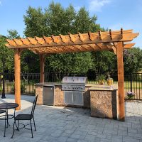 Cedar Pergola Kits with Kitchen