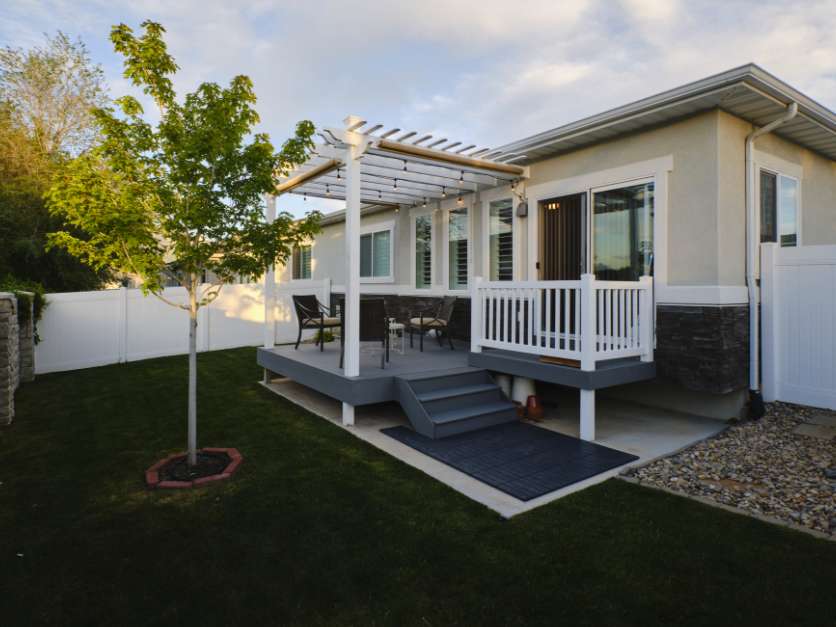 concrete patio with pergola