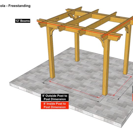 10×12 Melbourne Pergola – Freestanding