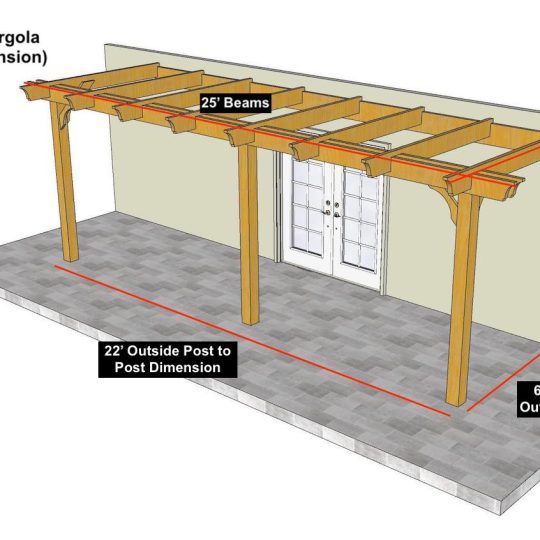 8×25 Melbourne Pergola – Attached Sketch