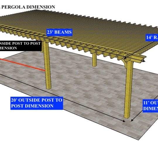 Jaswanth 14x23 CUSTOM BIG KAHUNA NO TOP SLATS - WITH SPECIAL POST PLACEMENT LEFT POST TO CENTER POST IS 5' INSIDE POST TO POST (2) 2x6x16' BOARDS - Image 1