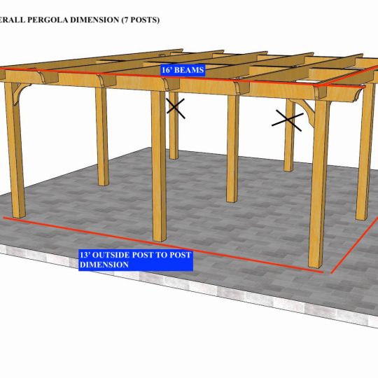 DANN BEDGOOD 22X16 CUSTOM MELBOURNE  (16) RAFTERS (7) POSTS, NO HOLES IN BACK BEAMS AND NO NOTCHES ON BACK SIDE OF RAFTERS - Image 1