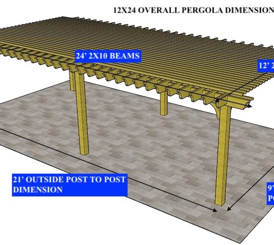 TODD CARRIER 12X24 CUSTOM SOLAR READY PERGOLA - Image 1