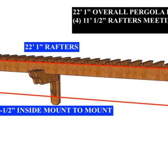 KIMBERLY ROGERS 22'1" Custom Visor NO NOTCHES IN RAFTERS FOR CUSTOM FIT ON DAY OF INSTALL. WILL SEND (4) 12' RAFTERS TO TRIM ON DAY OF INSTALL FOR CUSTOM FIT - Image 1