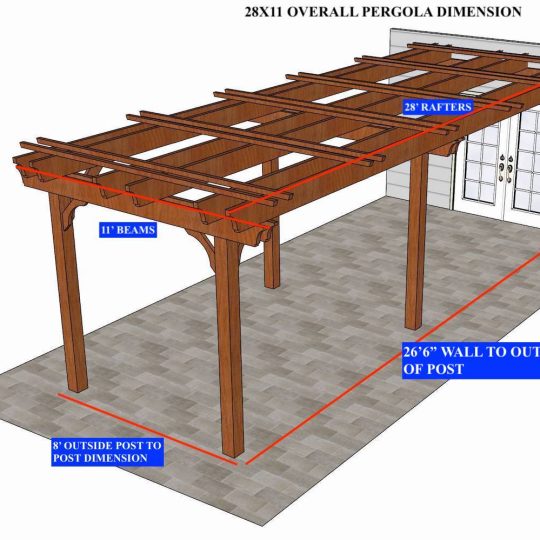 MICHAEL KARASEK 28'X11' Custom Attached Fedora (6) ROWS OF RAFTERS AND (12) 2X2 TOP SLATS - Image 1
